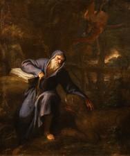 Painting Antique - the Temptation Of Andrew’ Antonio Centers 17 Century Oil on