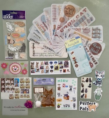 Lot of Cat Stickers & Rub-ons! Sticko, Daisy Hill, Etc