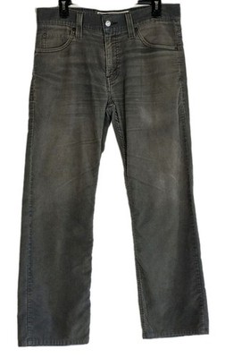 Vtg Levi's 549 Low Loose Corduroy Pants 32x32 (Fits 32x29) Gray Earth Tone Faded
