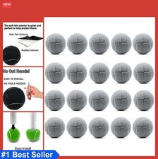Precut Walker Tennis Balls 20 Pack Grey Rubber Felt Floor Protectors for