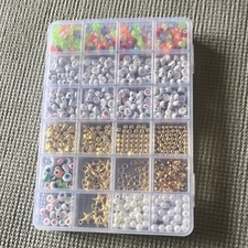 Assorted Bead Jewelry Making Kit with Findings for Bracelet Necklace Pendant