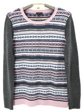 TALBOTS Women's Lambswool Pullover Sweater Long Sleeve Fair Isle Multicolor S
