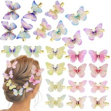 24Pcs Colorful Butterfly Hair Clips, 1 Count Pack of 24 , Vibrant Color