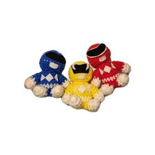 Power Rangers Crocheted Vtg Handmade dolls