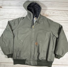 Carhartt Duck Canvas Quilt Lined Moss Green Active Jacket Size XL J280 MOS