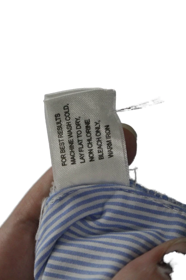 Pantalones Cortos Peter Millar Para Hombres Rayas Tiro Medio Cremallera Azul Blanco Algodón Talla 36 Foto 4 de 4