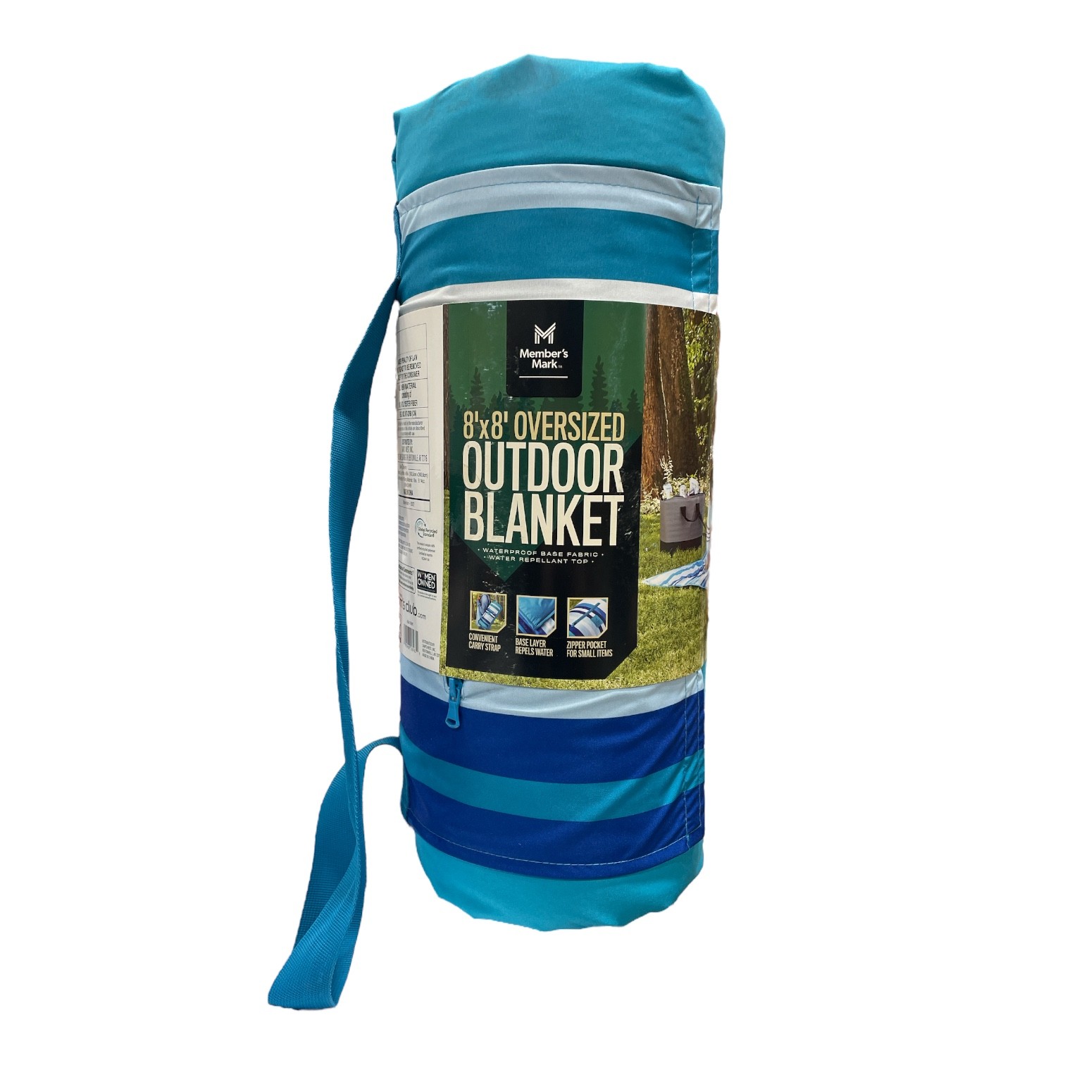 Участники отмечают Водонепроницаемое уличное одеяло размером 8 x 8 дюймов в полоску цвета морской волны 5390₽