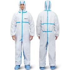 Hazmat Suits - 6 Sizes Options 1 PC - with Sealed Tape - Fabric Passed AAMI...