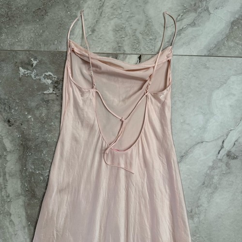 Victoria's Secret 100% Silk Slip Nightgown Maxi Cowl Neck Pink Open Back XS - Picture 4 of 10