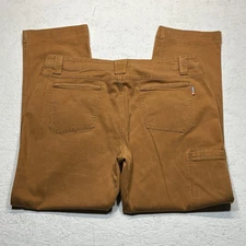 Simms Pants Men 40x32 Rust Brown Canvas Cotton Stretch Slash Pocket Outdoor Work