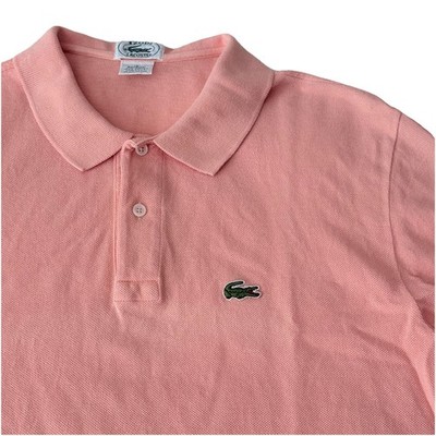 Vintage LACOSTE x IZOD Polo Golf Shirt Patron Men Size L Peach Orange USA Made