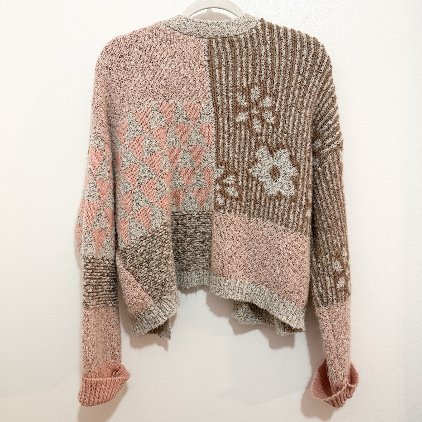 Sincerely Jules Patchwork Floral Knit Cardigan L … - image 2