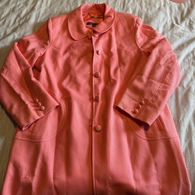 1 Madison Women s Pink Button Closure Over Coat Size L