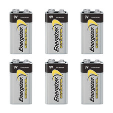 6x Energizer 9V Industrial Batteries Block Battery Alkaline Smoke Alarm PP3