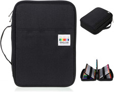 BTSKY Colored Pencil Case 220 Slots Pen Pencil Bag Organizer with Handy Wrap Por