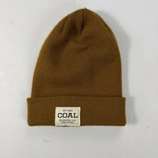 Coal The Uniform Beanie Knit Cuffed Classic Logo Patch Brown One Size