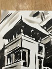 Original Abstract Building Painting 9x12 canvas panel Modern Wall Art Home Decor — photo 6