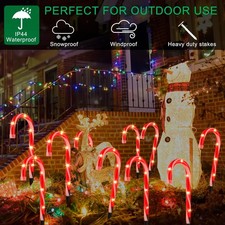 Christmas Candy Cane Pathway Markers Lights, Candy Canes Lights Outdoor, 10 Inch