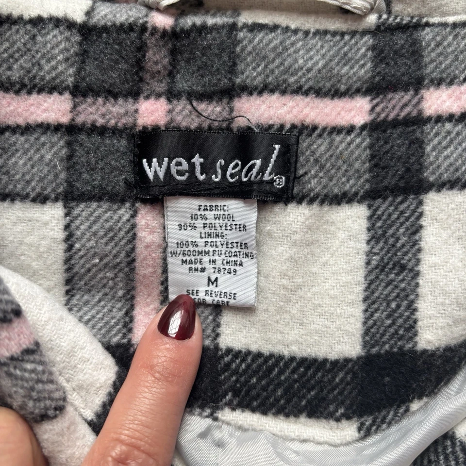 Chaqueta Chaquetón Vintage Sello Húmedo Rosa y Gris Talla M Y2K Estilo Años 2000 Preppy Foto 3 de 4