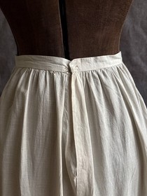 Antique White Cotton Petticoat Skirt with Embroidered Lace Hem c. 1920's