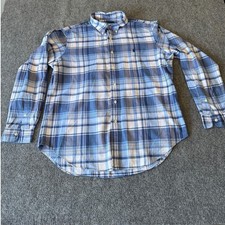 Ralph Lauren Men's Classic Fit Blue Plaid Button-Down Shirt, Size L