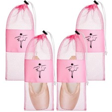 Shappy 4 Pcs Pointe Shoes Bag Mesh Dance Shoe Storage Ballet Accessories for ...