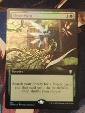 MTG Three Visits - Extended Art FOIL - Commander Legends  NM 