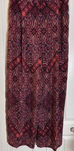 Cynthia Rowley Women High Rise Pants 100% Silk Paisley Boho Hippie Peasant 8 - Picture 4 of 10