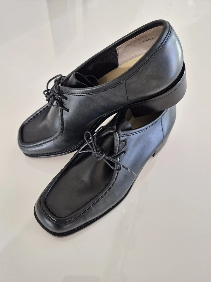 Raro VTG J Crew Feminino 5.5 Couro Oxford Renda Preta Feito na Itália Salto de 1 Polegada - Imagem 3 de 4