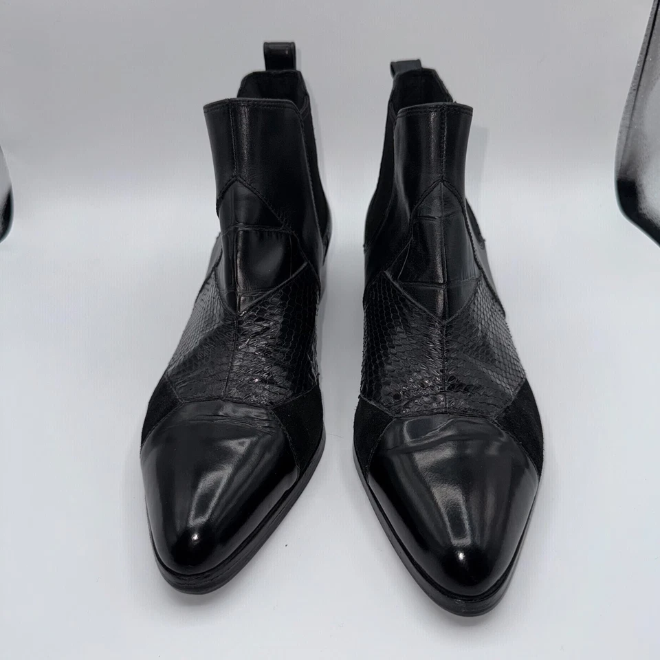 Bota Chelsea Coach Suffolk Patchwork SNK/CLF Mujer 9.5B Cuero Negro Q8707 Foto 3 de 4