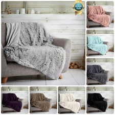 HUG & SNUG THROW LUXURY WARM COSY SOFT SOFA BED MINK FLUFFY FUR BLANKET DOUBLE