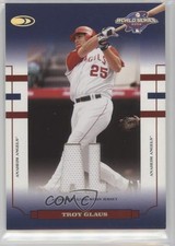 2004 Donruss World Series Blue NL/AL Fabric Materials 7/100 Troy Glaus 00jz
