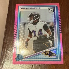 2025 Panini Donruss Optic Pink Prizm #346 Malaki Starks Baltimore Ravens