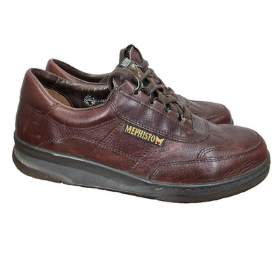 Mephisto Match Run Off Air Jet Shoes Men 7.5 Brown Leather Comfort Sneaker $399