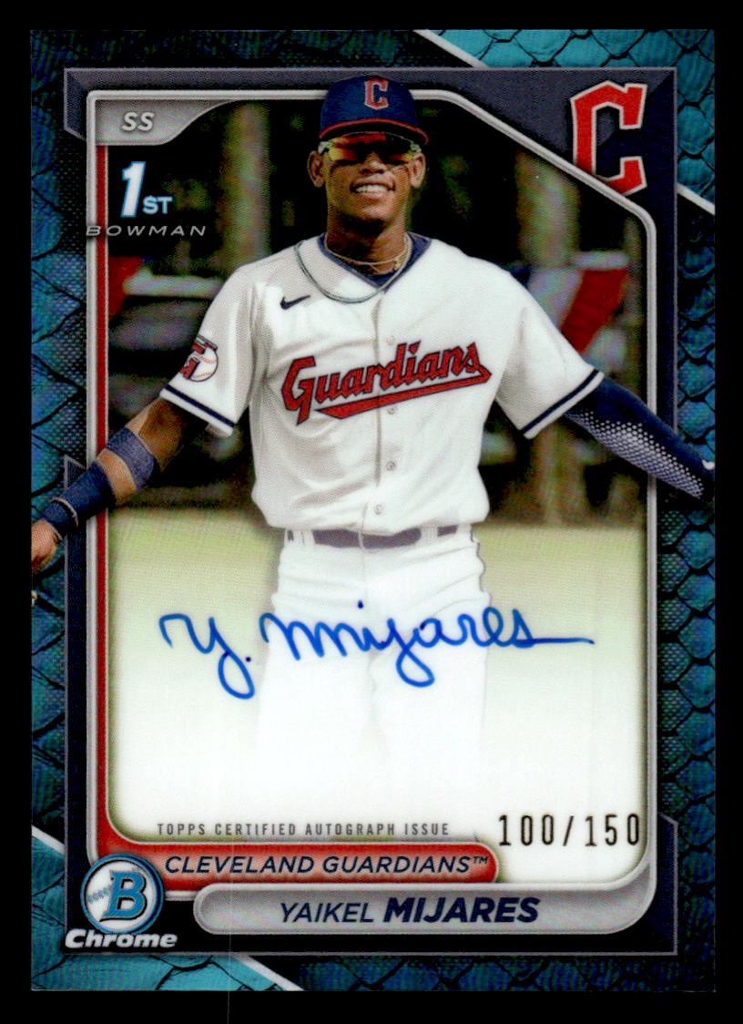 2024 Bowman Chrome #CPA-YMI Yaikel Mijares Prospects Auto Reptilian Blue #/150