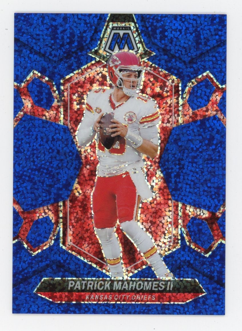 PATRICK MAHOMES 2024 PANINI MOSAIC BLUE SPARKLE PRIZM 78/96 CHIEFS #106