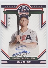 2022 Panini USA Baseball Stars & Stripes Blue Ink 256/349 Sean McLain Auto 05nw
