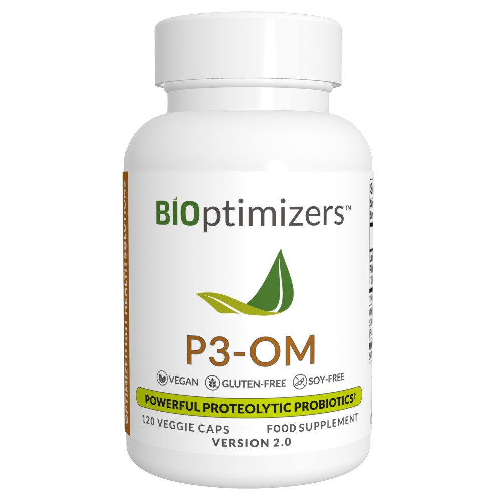 BiOptimizers P3-OM Proteolytic  & Probiotics Supplement - 120 Vegan Capsules