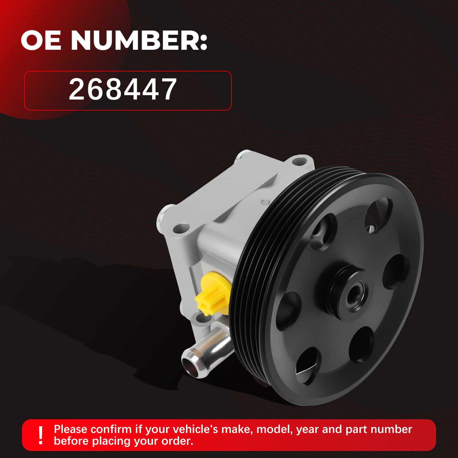 Power Steering Pump 268447 For Maserati Ghibli Quattroporte 2014-2017  V6 3.0L