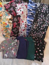 9 Women's Scrub Tops - Small/Med - Cherokee, All Star, Dickies etc - Unicorn