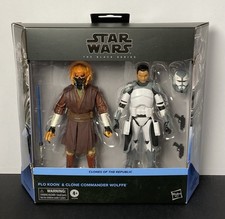 Hasbro Star Wars Black Series Plo Koon & Clone Commander Wolffe Republic 2 PACK