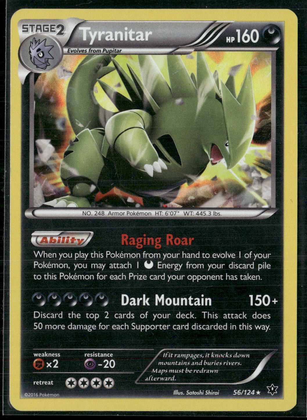 Pokemon - Tyranitar 56/124 Holo Rare XY Fates Collide LP