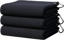 4 St&uuml;ck Golf Handtuch, 40x40cm Mikrofaser-Golf-Handtuch, Mit Karabinerhaken