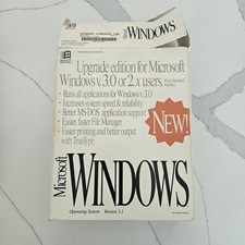 Vintage 1992 MICROSOFT WINDOWS 3.1 Upgrade Edition - 5.25" Floppy Disks Rare