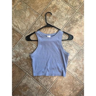 Full Tilt Essentials Lavender Ribbed Racerback Crop Tank Size Medium GUC