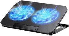 Laptop Cooling Pad 12-17"   Dual Silent Fans, LED Lights, USB Hub, Adjustable