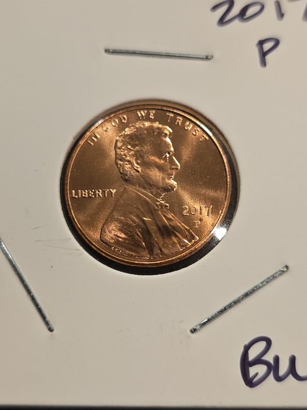 2017 P Gem Bu Lincoln Shield Cent Penny Taken From A Obw Roll