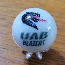 UAB UNIVERSITY MARBLE COLLEGE SHOOTER 1" SZ & STAND COLLECTOR BIRMINGHAM BLAZERS