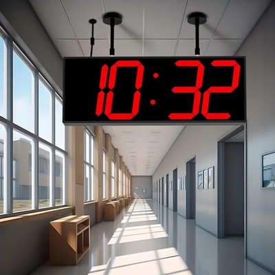 CHKOSDA 19'' doppelseitige digitale Wanduhr groß, ferngesteuert LED Dual Fa