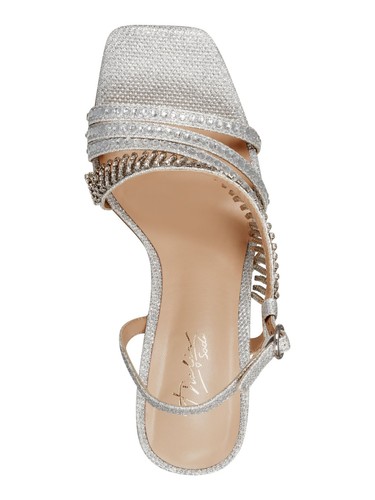 THALIA SODI Womens Silver Goring Skylar Square Toe Stiletto Slingback Sandal 6 M - Picture 3 of 11